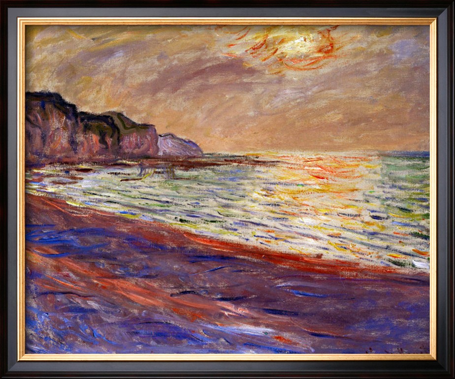 Beach At Pourville, Sunset, 1882-Claude Monet Painting